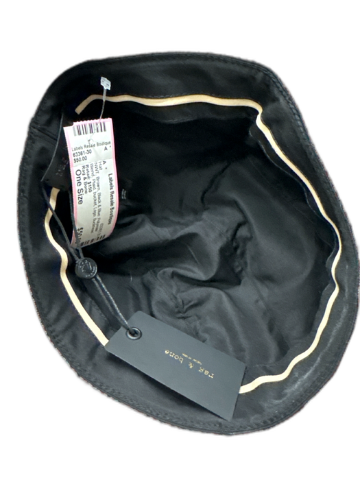 Rag & Bone Brown, Black & Blue Polyester Blend Plaid bucket Logo Hat Brown, Black & Blue / One Size