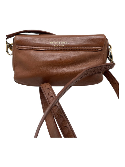 Henri Bendel light brown Patent Leather clasp closure Crossbody Bag light brown