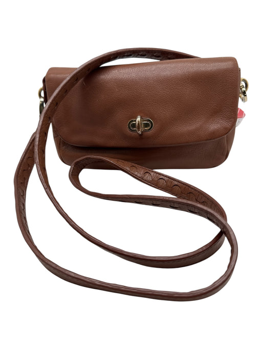 Henri Bendel light brown Patent Leather clasp closure Crossbody Bag light brown