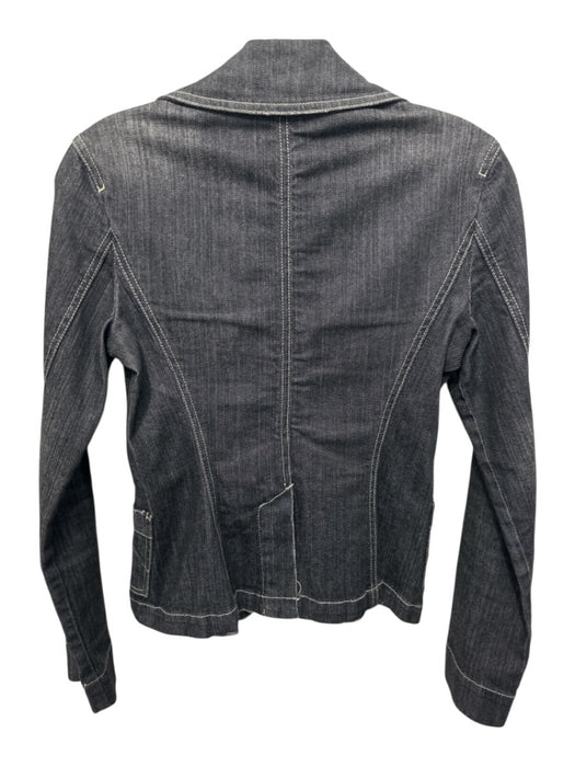 Level 99 Size S Dark Gray Cotton Blend Denim Front Pocket Two Button Jacket Dark Gray / S