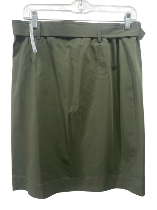 Per Se Size 6 Olive Green Cotton Blend silver tone hardware Belted Skirt Olive Green / 6
