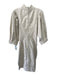 Isabel Marant Etoile Size 42 Beige Cotton Blend Zip Back 3/4 Sleeve Denim Dress Beige / 42