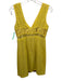 Tracey Reese Size 4 Green Cotton & Acetate V Neck Lace Mini Sleeveless Dress Green / 4