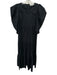 Sea New York Size XS Black Cotton Puff 1/2 Sleeve Tiered Scoop Neck Midi Dress Black / XS
