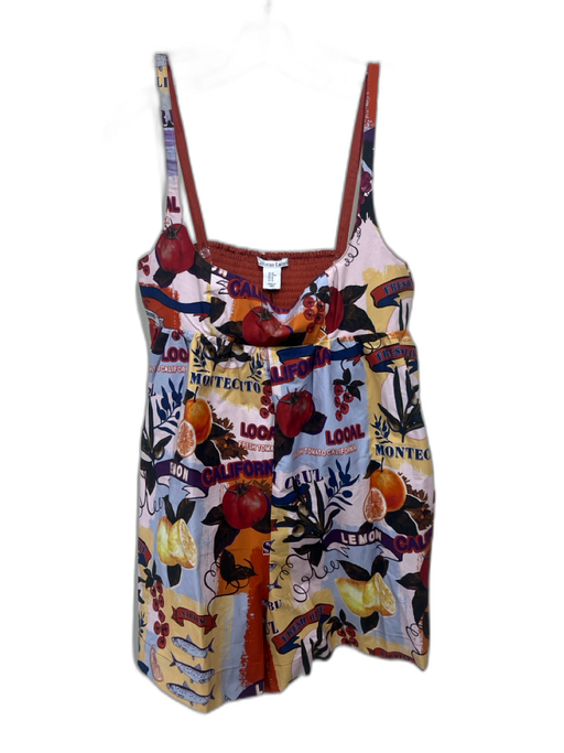 Christian Lacroix Size M Orange, Blue, Multi Cotton Sleeveless Fish Print Romper Orange, Blue, Multi / M