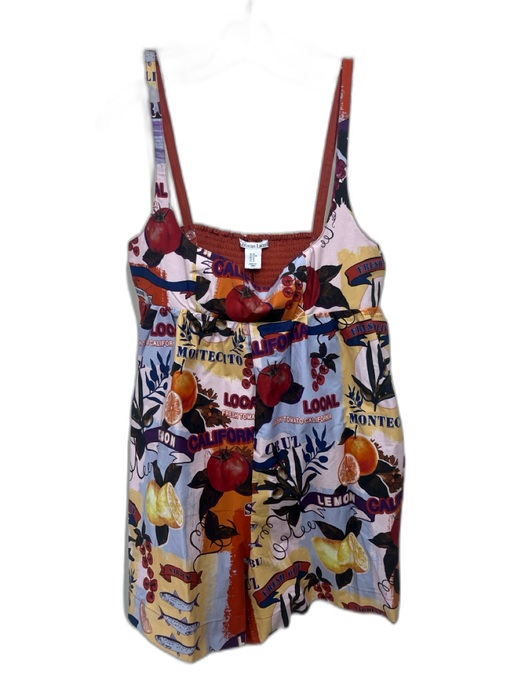 Christian Lacroix Size M Orange, Blue, Multi Cotton Sleeveless Fish Print Romper Orange, Blue, Multi / M