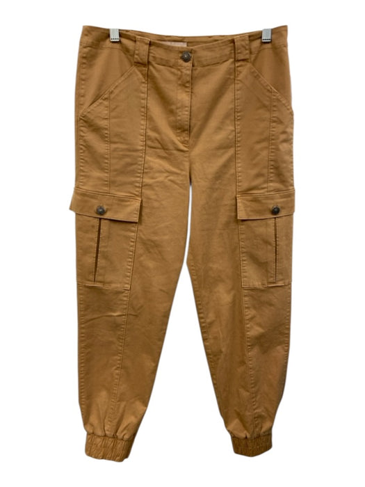 Cinq a Sept Size M Brown Cotton Blend Zip & Button Patch Pockets Pants Brown / M