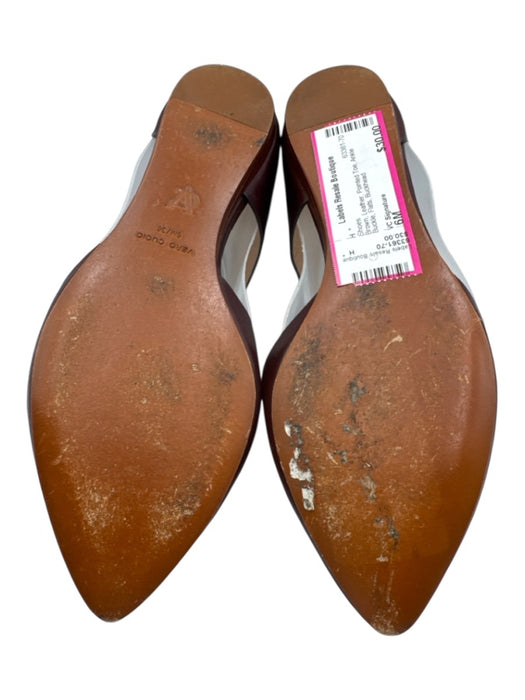 VC Signature Shoe Size 6M Brown Leather Pointed Toe Ankle Buckle Flats Shoes Brown / 6M
