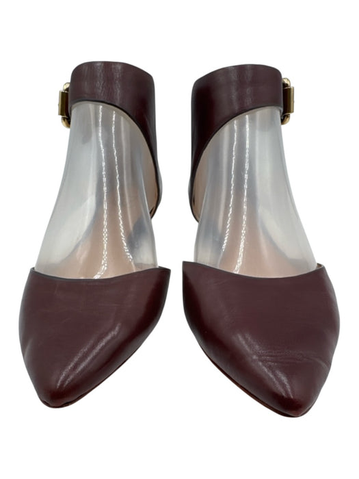 VC Signature Shoe Size 6M Brown Leather Pointed Toe Ankle Buckle Flats Shoes Brown / 6M