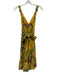 Marc Jacobs Size 4 Yellow & Multi Cotton V Neck Sleeveless Abstract Dress Yellow & Multi / 4