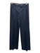 MaxMara Size 8 Navy Cotton Pinstripe Wide Leg Hook & Button Close Pants Navy / 8