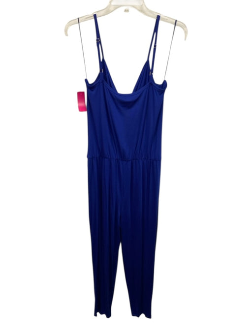 Trina Turk Size S Blue No Fabric Tag Cross Front Adjustable Strap Jumpsuit Blue / S