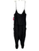 Parker Size M Black Silk Adjustable Strap Elastic Waist Pockets Jumpsuit Black / M