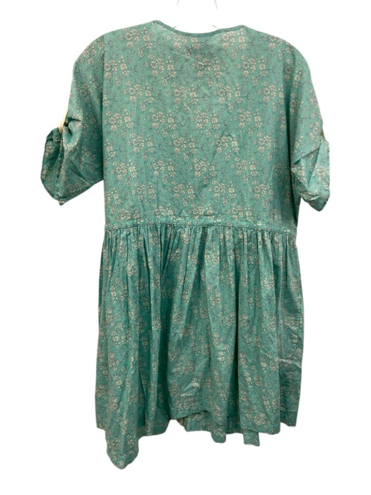 Sea New York Size 0 Blue Cotton Snap Button Short Sleeve Drawstring Waist Dress Blue / 0