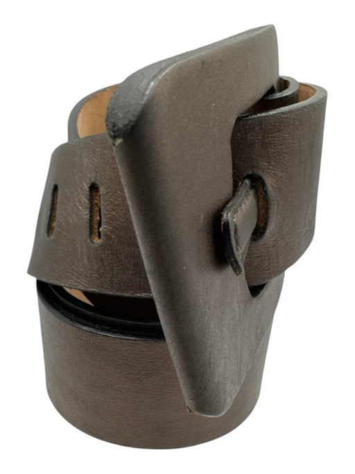 Doncaster Dark Brown Leather Metallic Square Buckle Belts Dark Brown / M