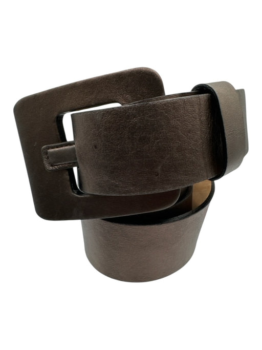 Doncaster Dark Brown Leather Metallic Square Buckle Belts Dark Brown / M