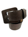 Doncaster Dark Brown Leather Metallic Square Buckle Belts Dark Brown / M