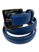 Jil Sander Blue Leather Square Buckle Thin Belts Blue / S