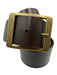 Frame Denim Brown Leather Brass Hardware Square Buckle Belts Brown / S