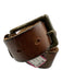 No Brand Dark Brown Leather Brass Hardware Square Buckle Belts Dark Brown / 36/90