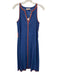 Tory Burch Size 0 Blue Cotton Blend V Neck Contrast Piping Sleeveless Dress Blue / 0
