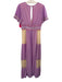 Champagne & Strawberry Size M Purple & Cream Polyester V Neck Lace Maxi Dress Purple & Cream / M