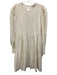 Sea New York Size 4 Ivory Cotton Long Sleeve Textured Keyhole Back Dress Ivory / 4