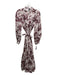 CAARA Size S Maroon & White Cotton Linen Blend Floral Long Sleeve Maxi Dress Maroon & White / S