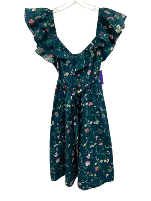Hill House Size M Navy, Pink, Green Cotton Off Shoulder Floral Midi Dress Navy, Pink, Green / M