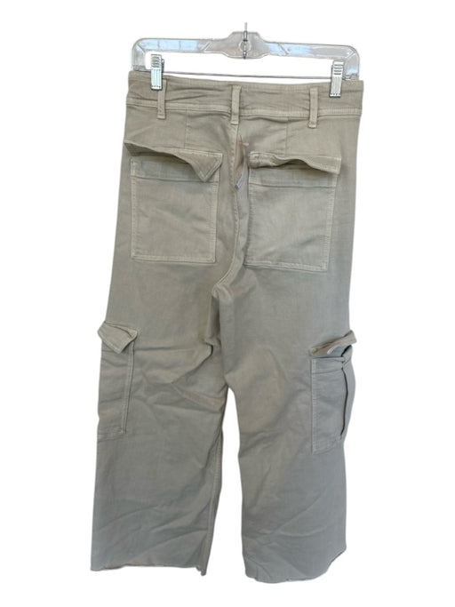 Zara Size 8 Tan Cotton Blend High Waist Cargo Pockets Wide Leg Pants Tan / 8