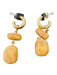 J Crew Tan Brown Hypoallergenic Ear Post Semi Precious Stone Dangle Earrings Tan Brown