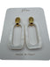 J Crew Gold & White Metal Resin Shimmer Post Back Earrings Gold & White