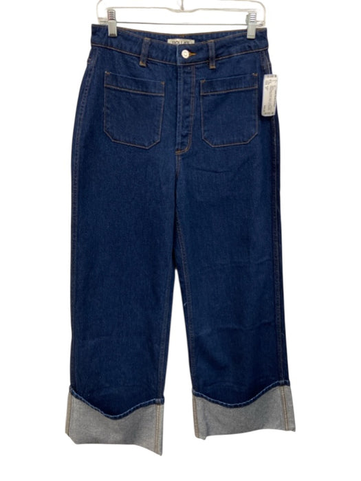 Rolla's Size 27 Dark Wash Cotton Blend Denim Patch Pocket Button Fly Jeans Dark Wash / 27