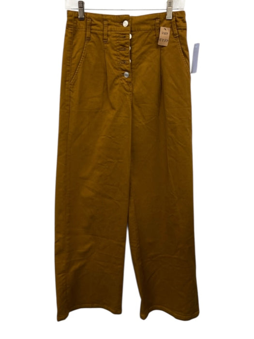 Maeve by ANTHROPOLGIE Size 26T Dark Yellow Cotton Blend Pleated Front Pants Dark Yellow / 26T