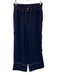 J. Crew Size 2 Navy Blue & White Polyester Elastic Waistband Wide Crop Pants Navy Blue & White / 2