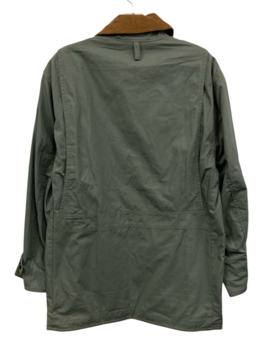 J. Crew Size XS Dusty Green & Orange Cotton Corduroy Collar Button Front Jacket Dusty Green & Orange / XS