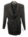 Reiss Size 4 Black Wool Blend Shoulder Pads Double Breasted Flap Pockets Jacket Black / 4