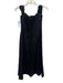 Reformation Size 2 Black Linen Sleeveless Sweetheart Neckline Front Slit Dress Black / 2