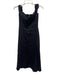 Reformation Size 2 Black Linen Sleeveless Sweetheart Neckline Front Slit Dress Black / 2