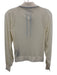 Reiss Size XS Cream White & Blue Viscose Blend Ribbed Knit Semi Sheer Polo Top Cream White & Blue / XS