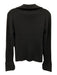 Reformation Size M Black Cotton Blend Ribbed Knit Collared V Neck Sweater Black / M