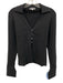 Reformation Size M Black Cotton Blend Ribbed Knit Collared V Neck Sweater Black / M