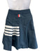 Thom Browne Size 36 Navy Blue & White Polyester Drawstring Waist Pleated Skirt Navy Blue & White / 36