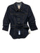 Cinq a Sept Size 2 Dark Wash Cotton Blend Denim Scrunch Sleeve Paneled Jacket Dark Wash / 2