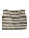 Madewell Size 4 Cream White & Green Cotton Blend Striped Woven Detail Mini Skirt Cream White & Green / 4
