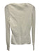 Reiss Size XS Cream White Viscose Blend Ribbed Knit Long Sleeve U Neck Top Cream White / XS