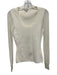 Reiss Size XS Cream White Viscose Blend Ribbed Knit Long Sleeve U Neck Top Cream White / XS