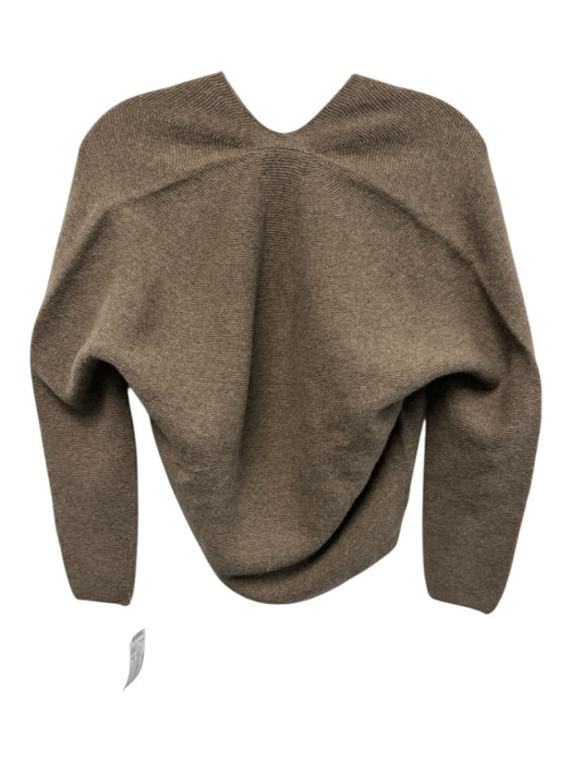 Nili Lotan Size S Taupe Gray Wool & Cashmere Knit Slit Neck Long Sleeve Sweater Taupe Gray / S