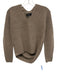 Nili Lotan Size S Taupe Gray Wool & Cashmere Knit Slit Neck Long Sleeve Sweater Taupe Gray / S