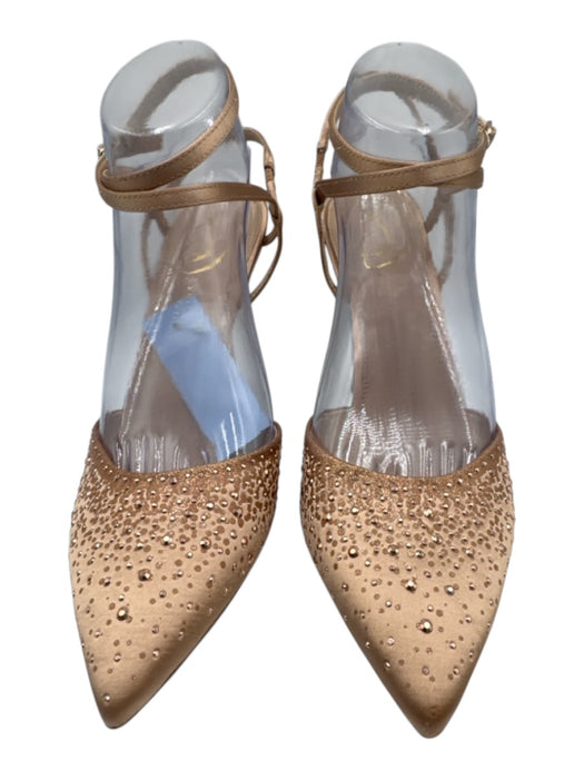 Sam Edelman Shoe Size 9 Blush Beige Leather Upper Glitter Pointed Toe Pumps Blush Beige / 9